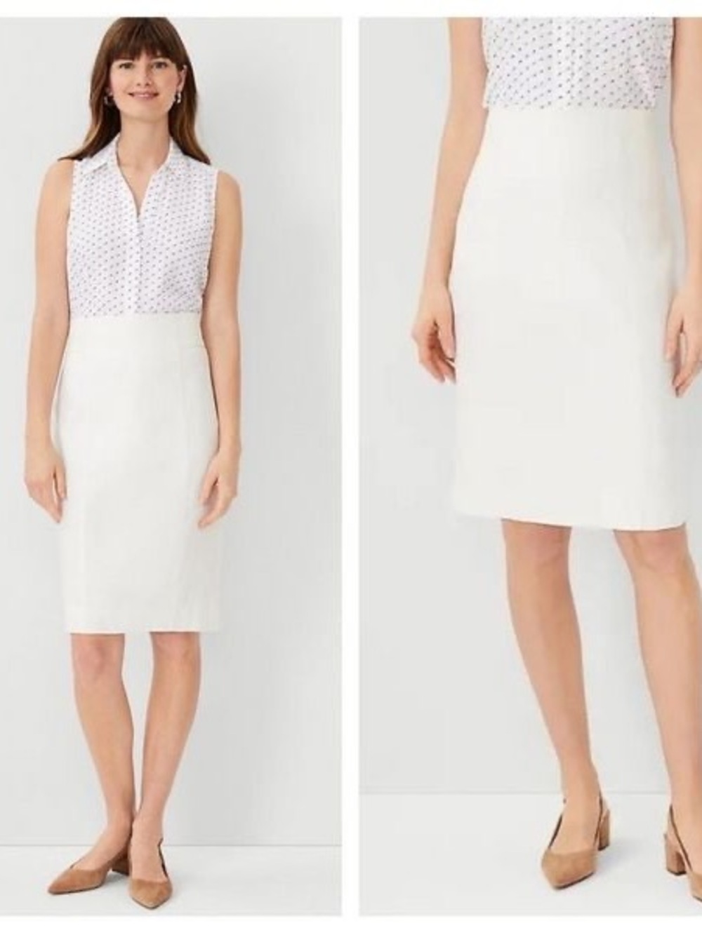 Ann Taylor Ivory Pencil Skirt